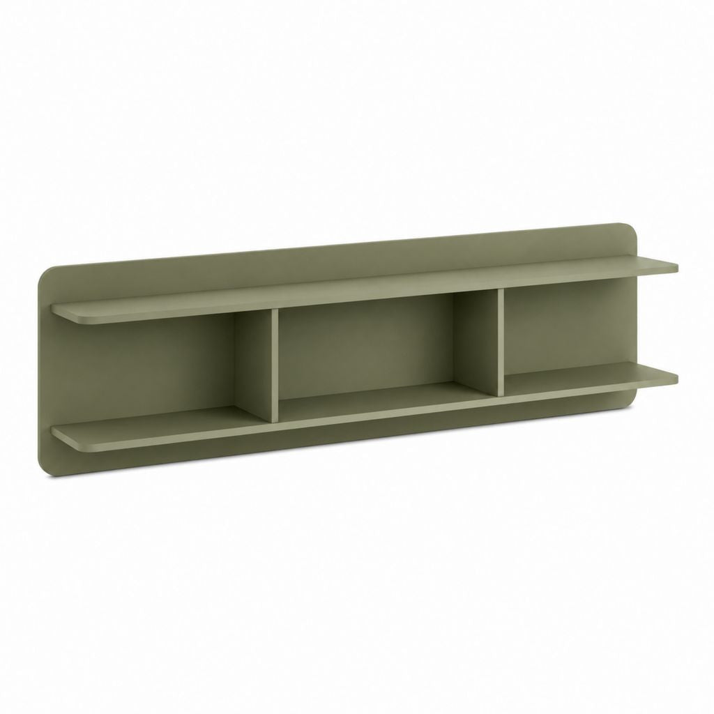 Mensola da parete a 3 vani verde oliva in MDF 100 x 20 x 40 cm